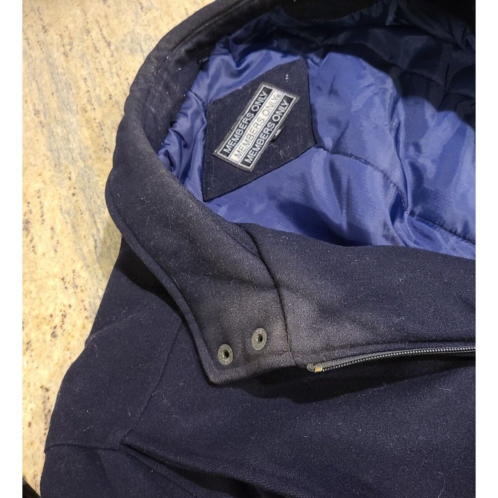 MEMBERS ONLY Lined Wool Jacket SIZE 40 Blue Vintage Zip Front - Picture 5 of 12